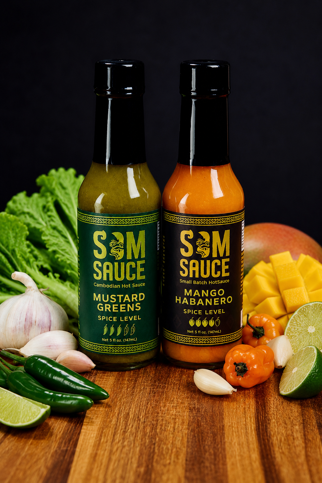 SOMSAUCE Duo Pack Mango Habanero + Mustard Greens