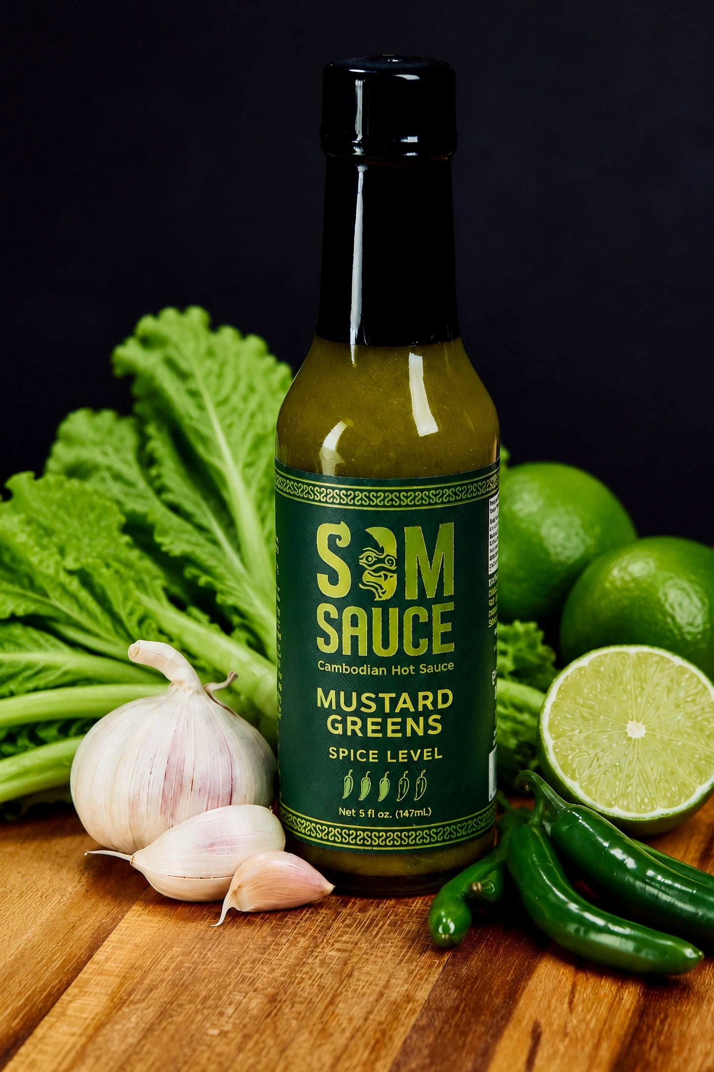 SOMSAUCE Mustard Greens Hot Sauce | Blessed & Small-Batch