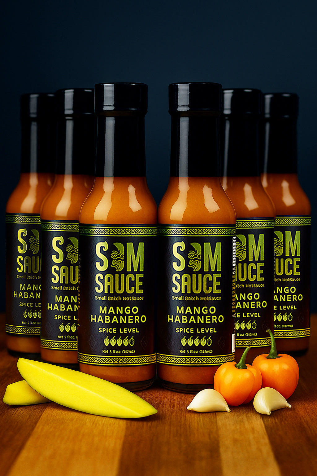 6-Pack: SOMSAUCE Mango Habanero Hot Sauce 6-Pack | Stock Up & Turn Up