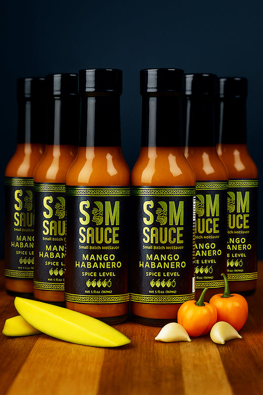 6-Pack: SOMSAUCE Mango Habanero Hot Sauce 6-Pack | Stock Up & Turn Up